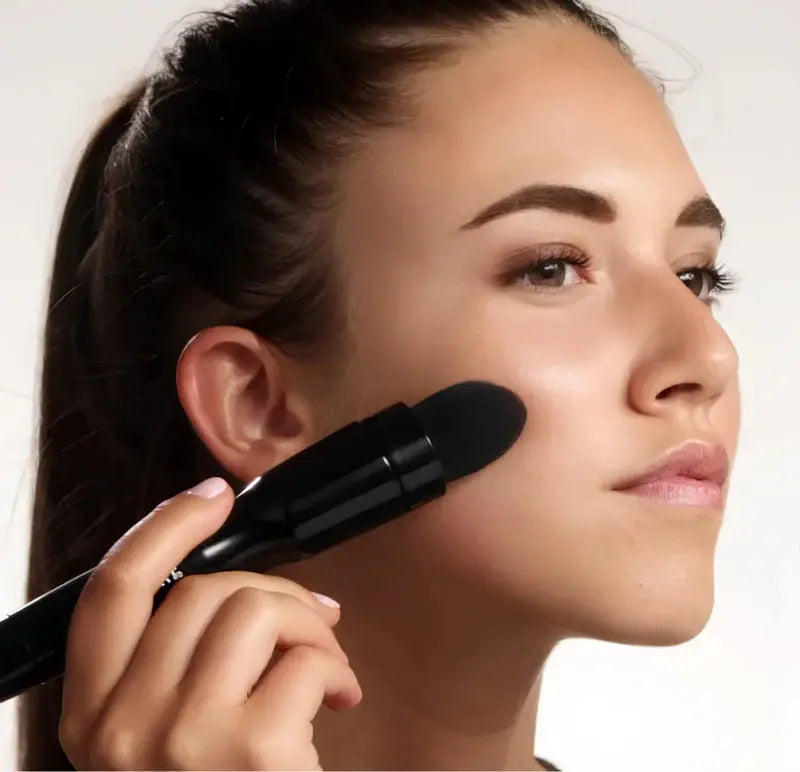 New 3in1 Vibration Makeup Brush 360 ° Automatic Rotation for Quick Face Makeup Powder Blush Electric Applicator Cosmetics Tools UNINEED