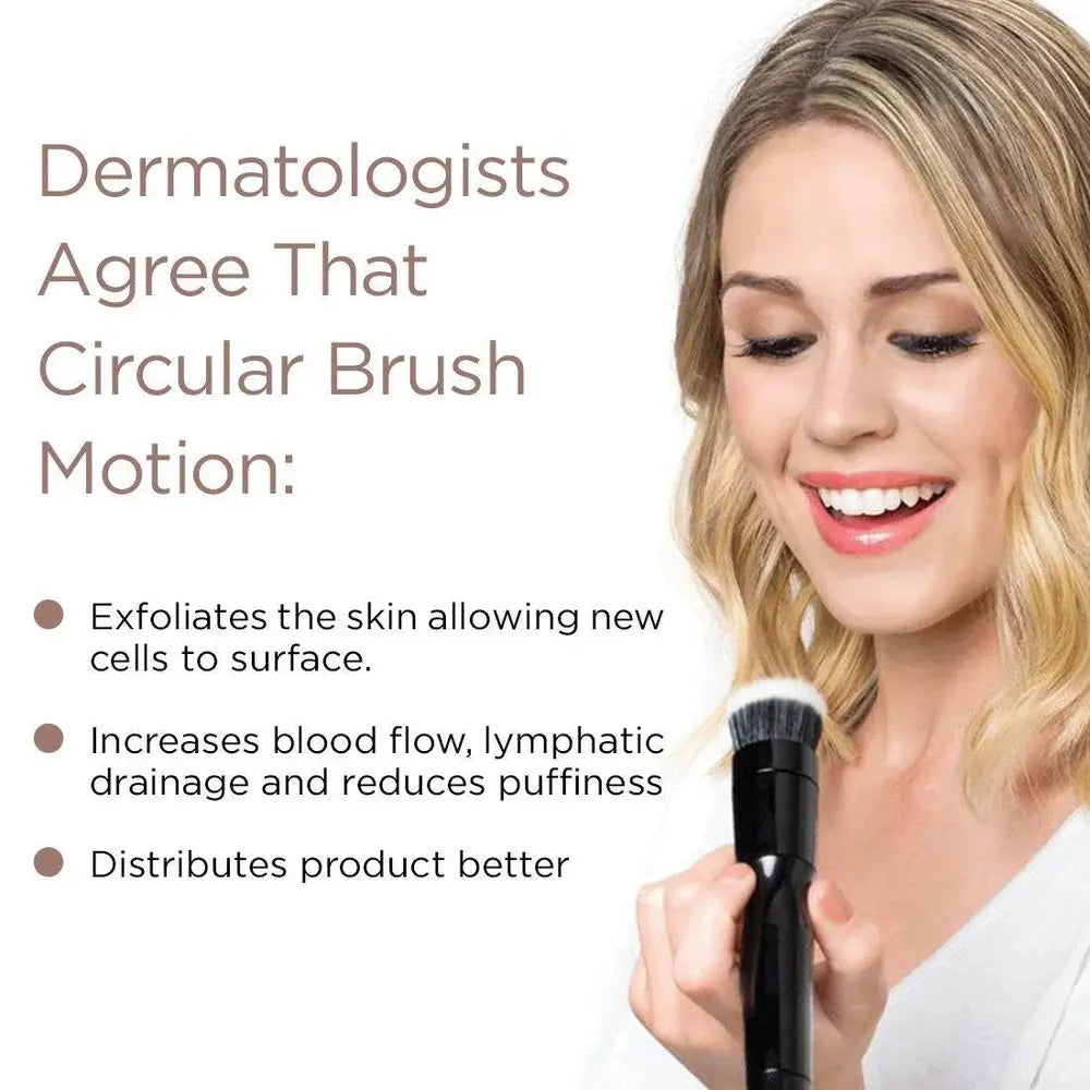 New 3in1 Vibration Makeup Brush 360 ° Automatic Rotation for Quick Face Makeup Powder Blush Electric Applicator Cosmetics Tools UNINEED