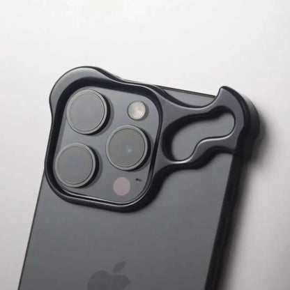 Luxury Irregular Aluminum Alloy Bumper Phone Case For IPhone 12 13 14 15Pro Max Plus Lens Film Protection Metal Shockproof Cover UNINEED