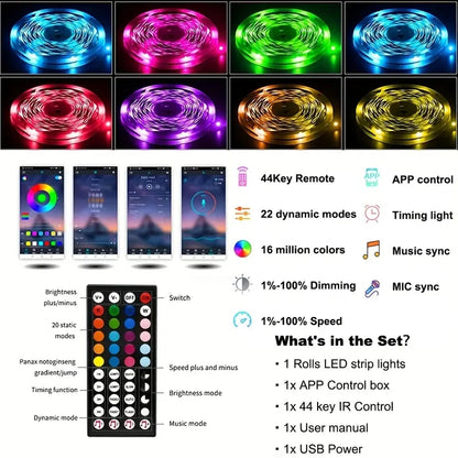 USB 1-30M LED Light Strip RGB 5050 Bluetooth Wifi APP Control Luces Led Light Strip Lighting Music Sync for Party PC TV Living R UNINEED