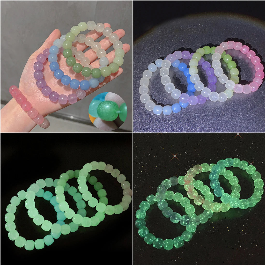 Luminous Bracelets  Light Glowing Beads Bangle Couple Gift - UNINEED
