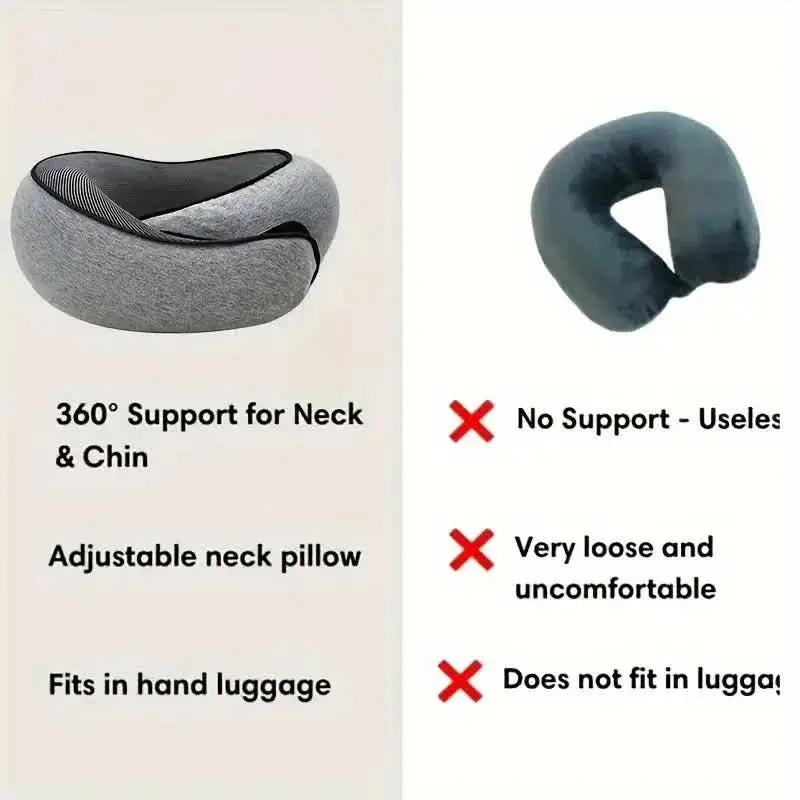 Travel Neck Pillow Memory Foam U-shaped Pillow Snail Style Travel Neck Support Portable Adjustable Soft Noon Break Sleep Pillows UNINEED