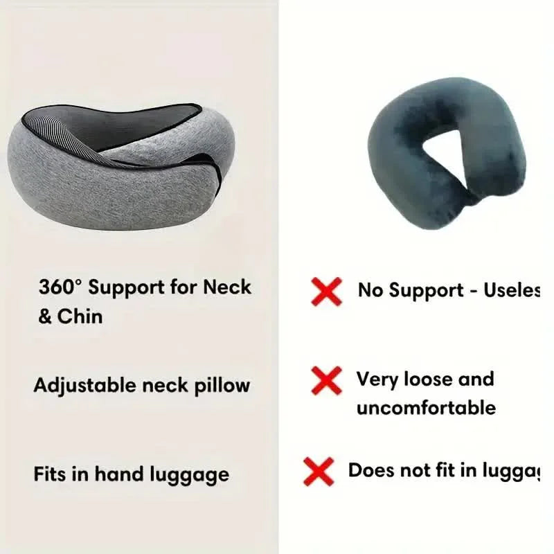 Travel Neck Pillow Memory Foam U-shaped Pillow Snail Style Travel Neck Support Portable Adjustable Soft Noon Break Sleep Pillows UNINEED
